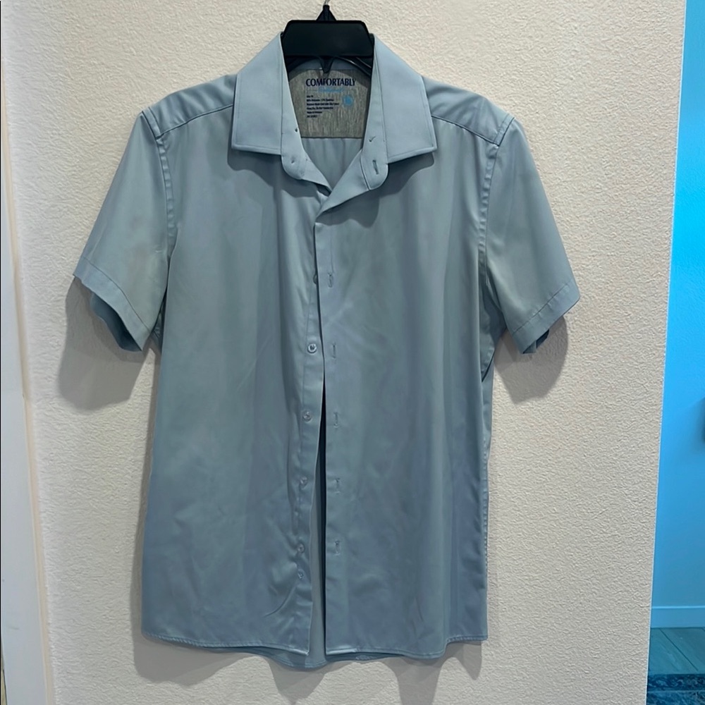 Comfort Colors Sky Blue Casual Button Down Shirt